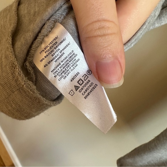 Loft Gray Mock Neck Long Sleeve Tie Front Top LP - Picture 6 of 9